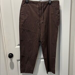 Talbots Brown Ankle Cropped Pants with Relaxed Fit